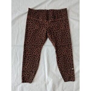 Nike Training Dri-FIT One 2X Leggings Glitter Leopard Cheetah Animal 27" Inseam